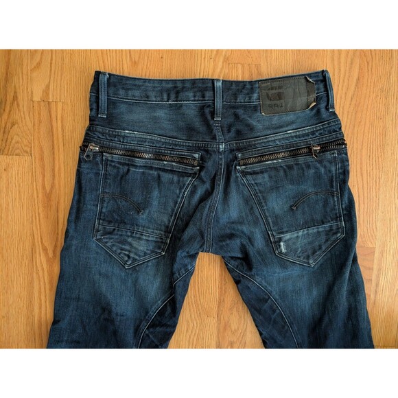 G-Star RAW Arc Zip 3D Slim Jeans Mens 30x32 Dark Denim Tapered Button Fly Pants - Picture 13 of 16